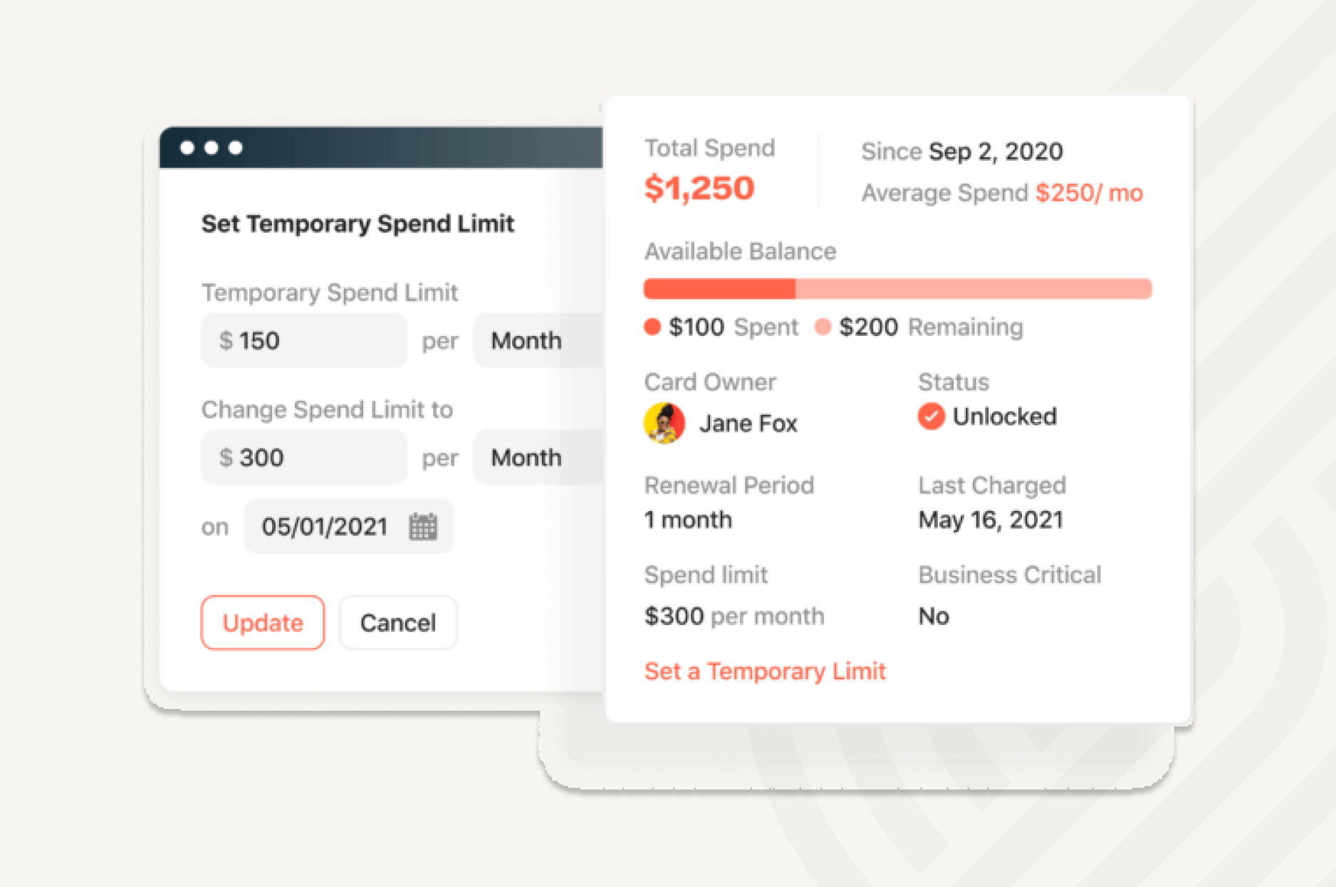 Admins can easily adjust spend limits to adapt to changing circumstances