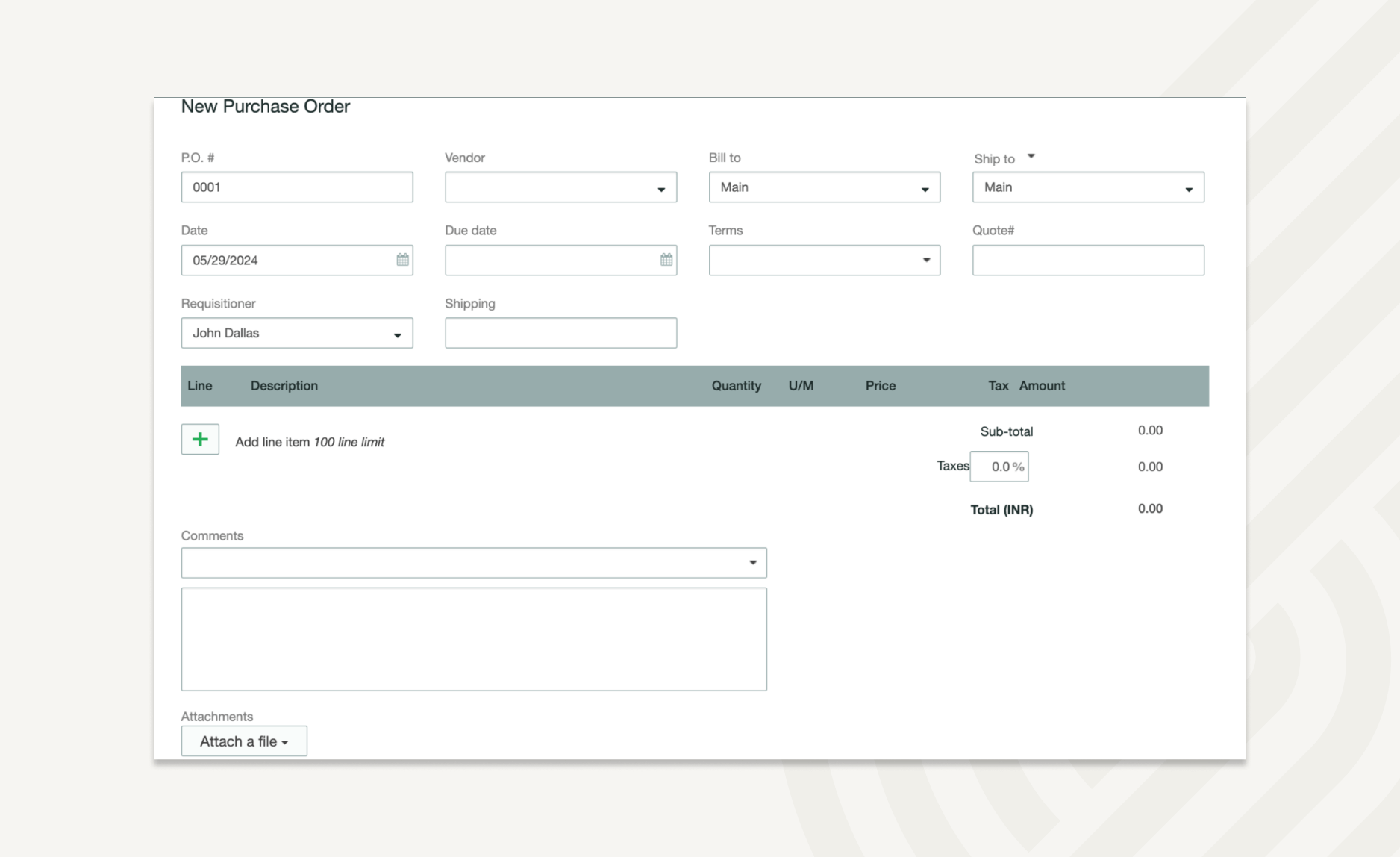 An easy way of creating and submitting purchase orders