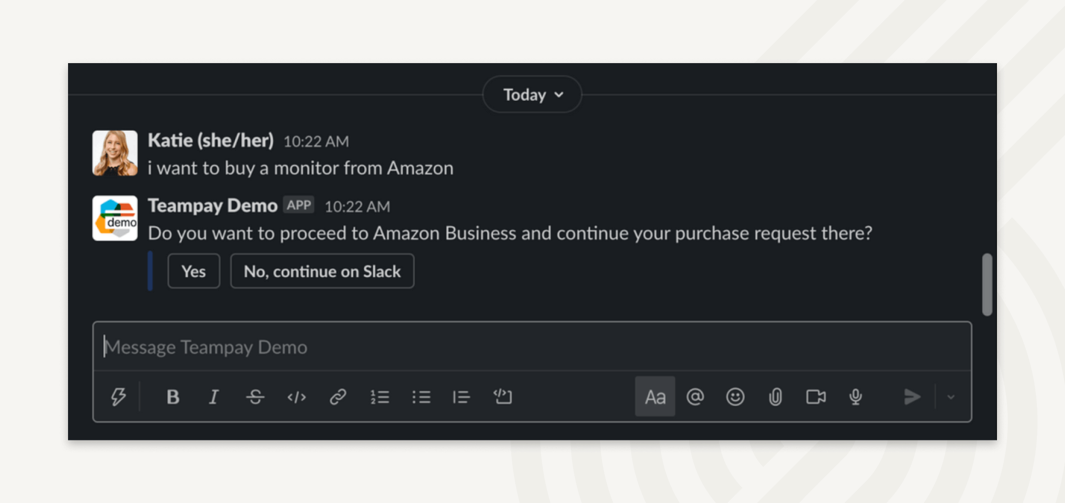 Teampay - Slack integration simplifies purchase requests