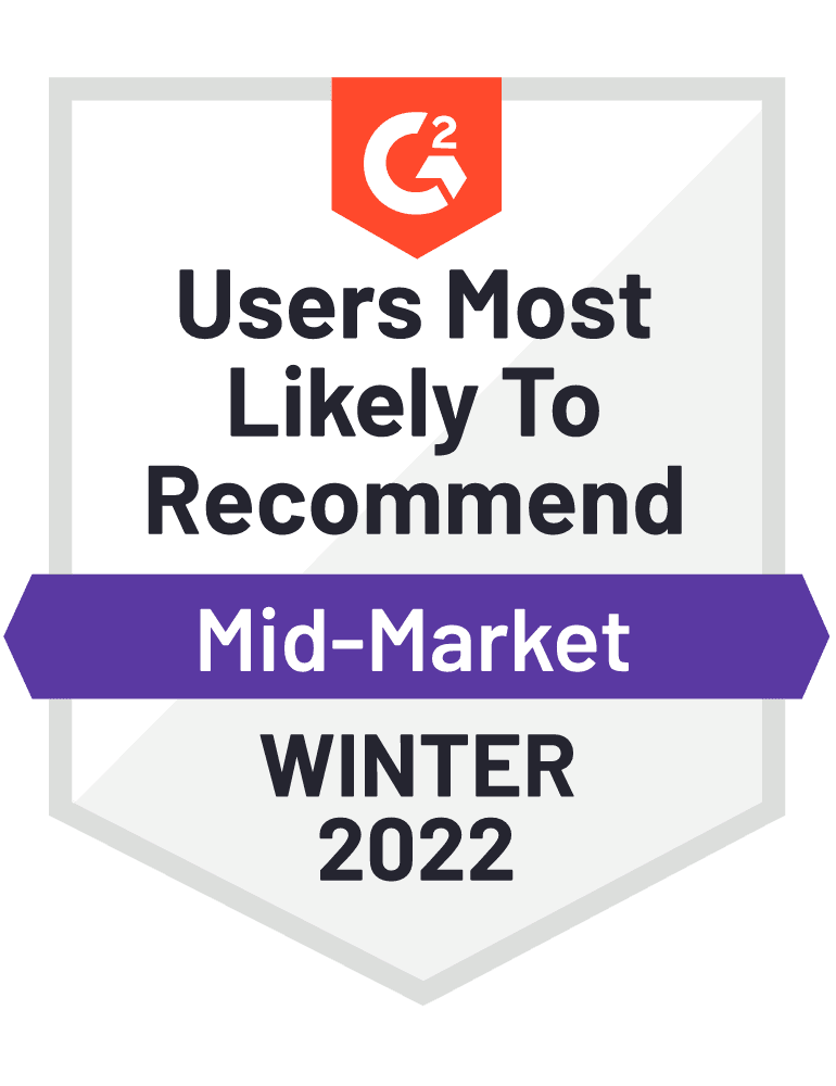 G2 Midmarket Winter 2022 badge