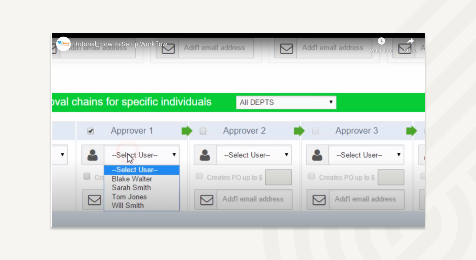 eRequisition - Set unique approval flows for each individual